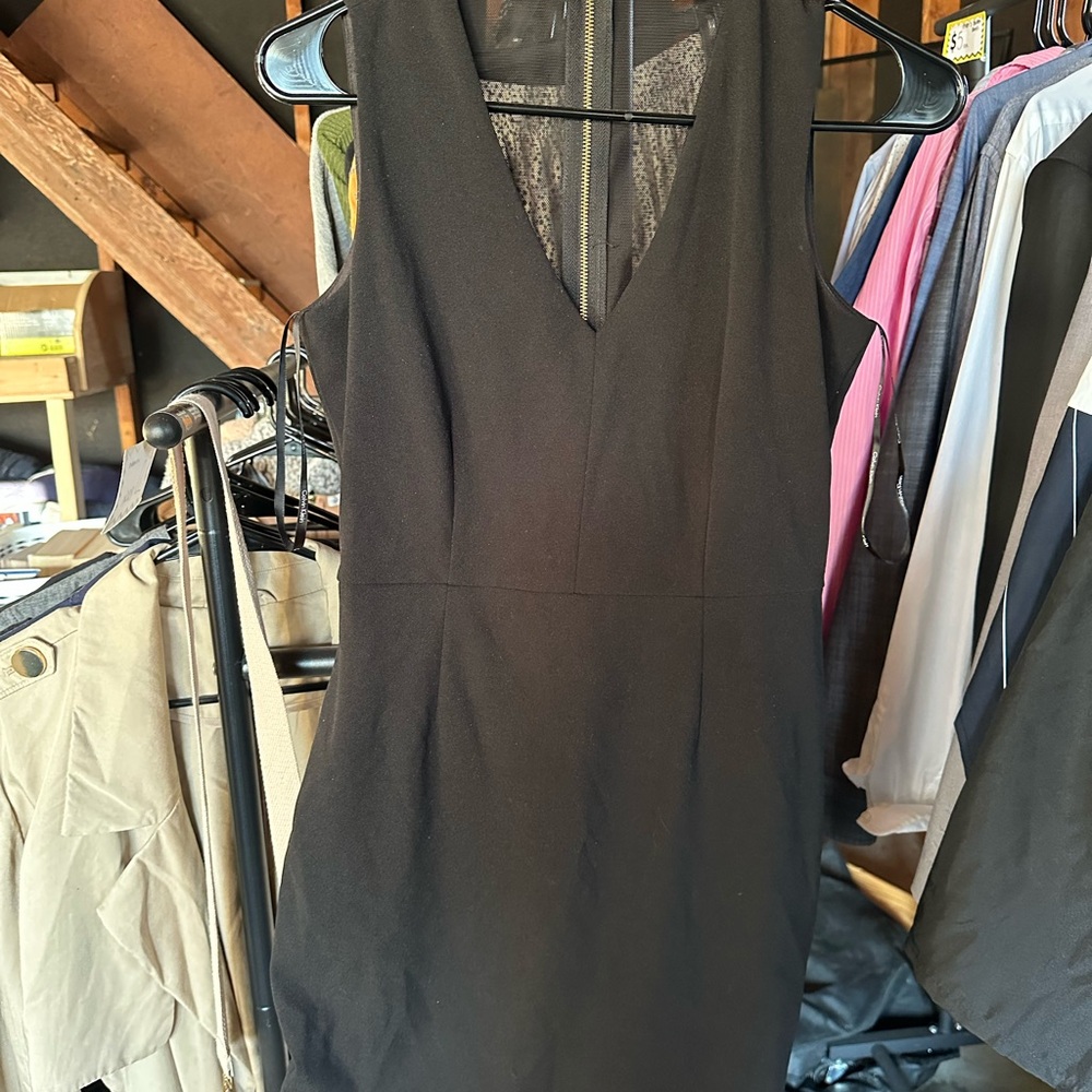 Calvin Klein Black Sleeveless V-Neck Sheath Dress